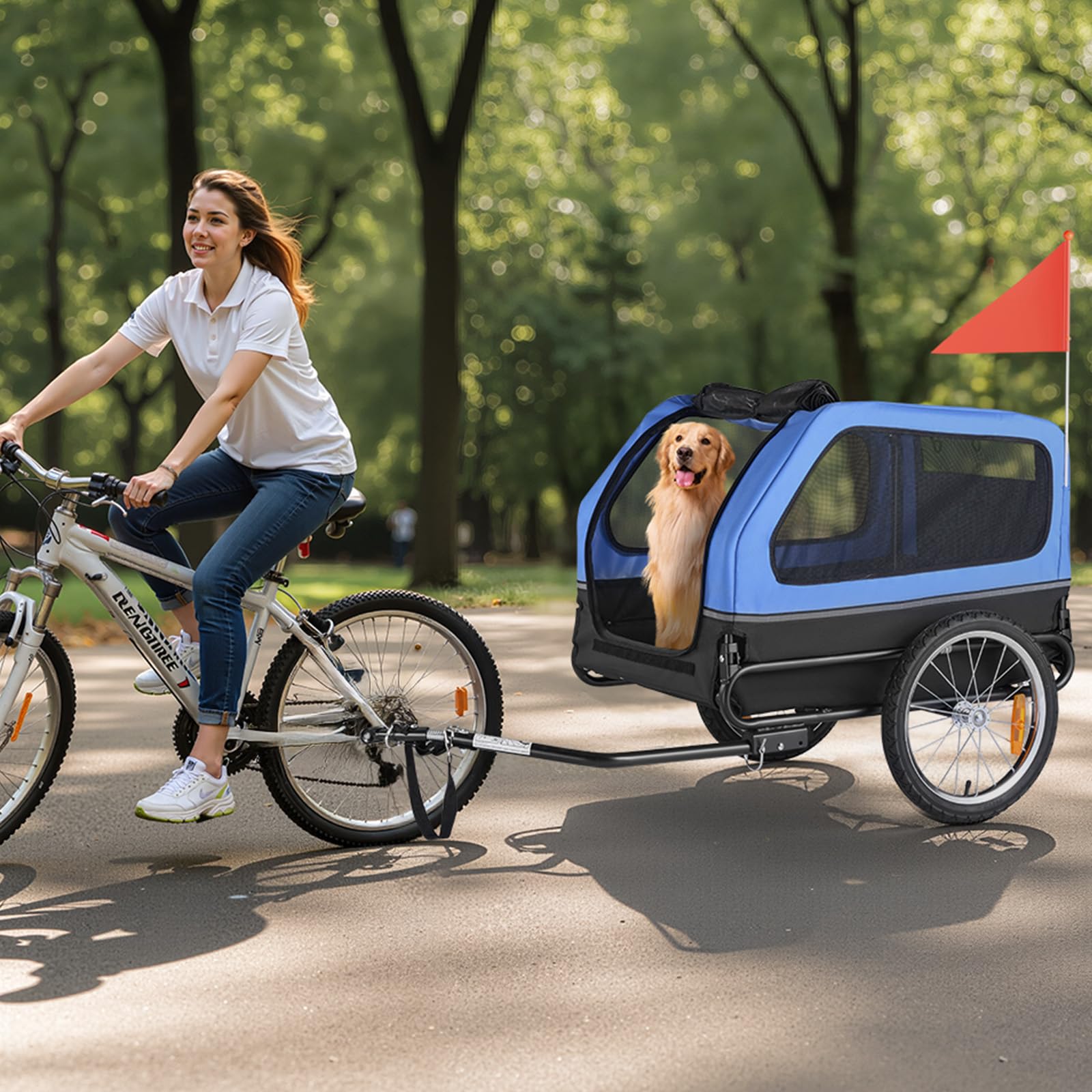 VEVOR Dog Bike Trailer detachable wheels simplify transport and car trips