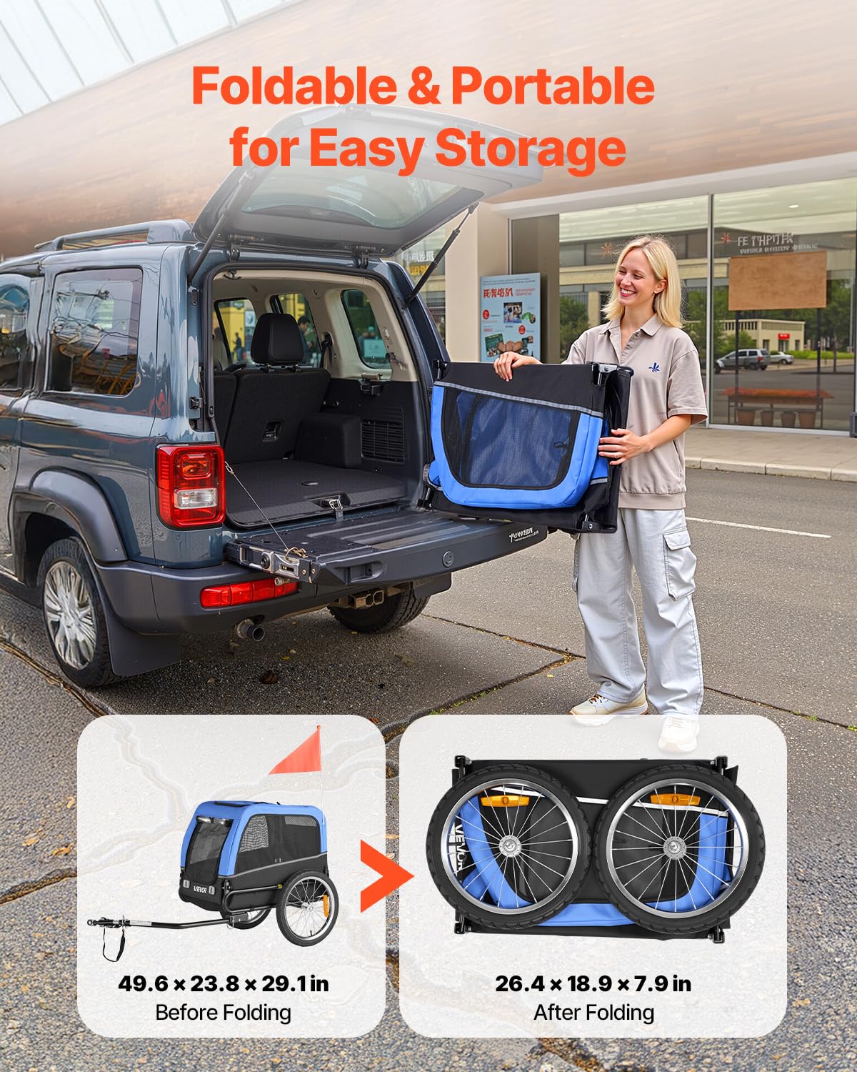 VEVOR foldable frame design for compact storage