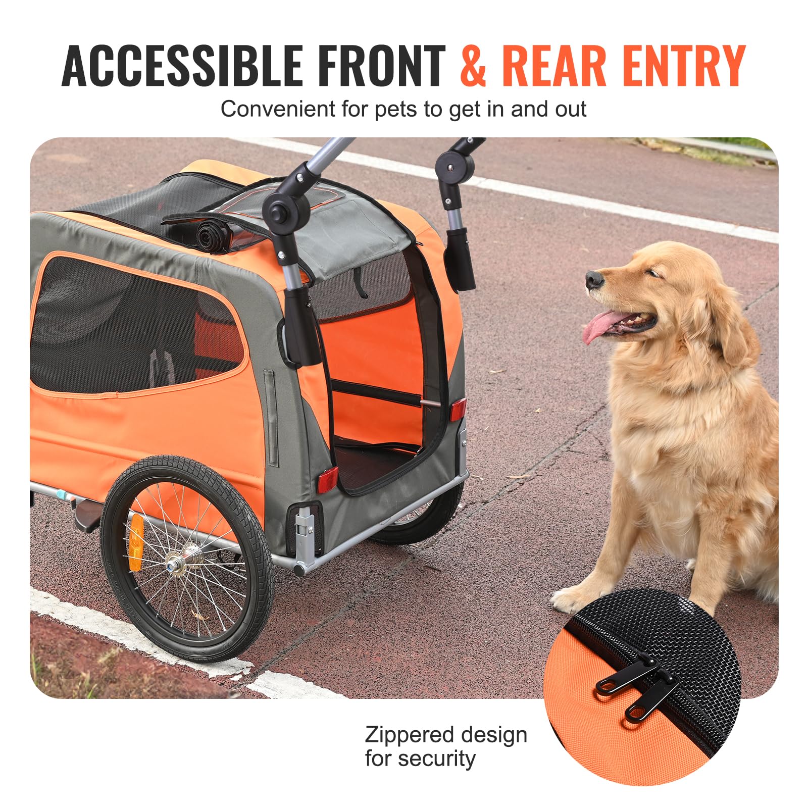 VEVOR dog bike trailer folded compact for easy storage