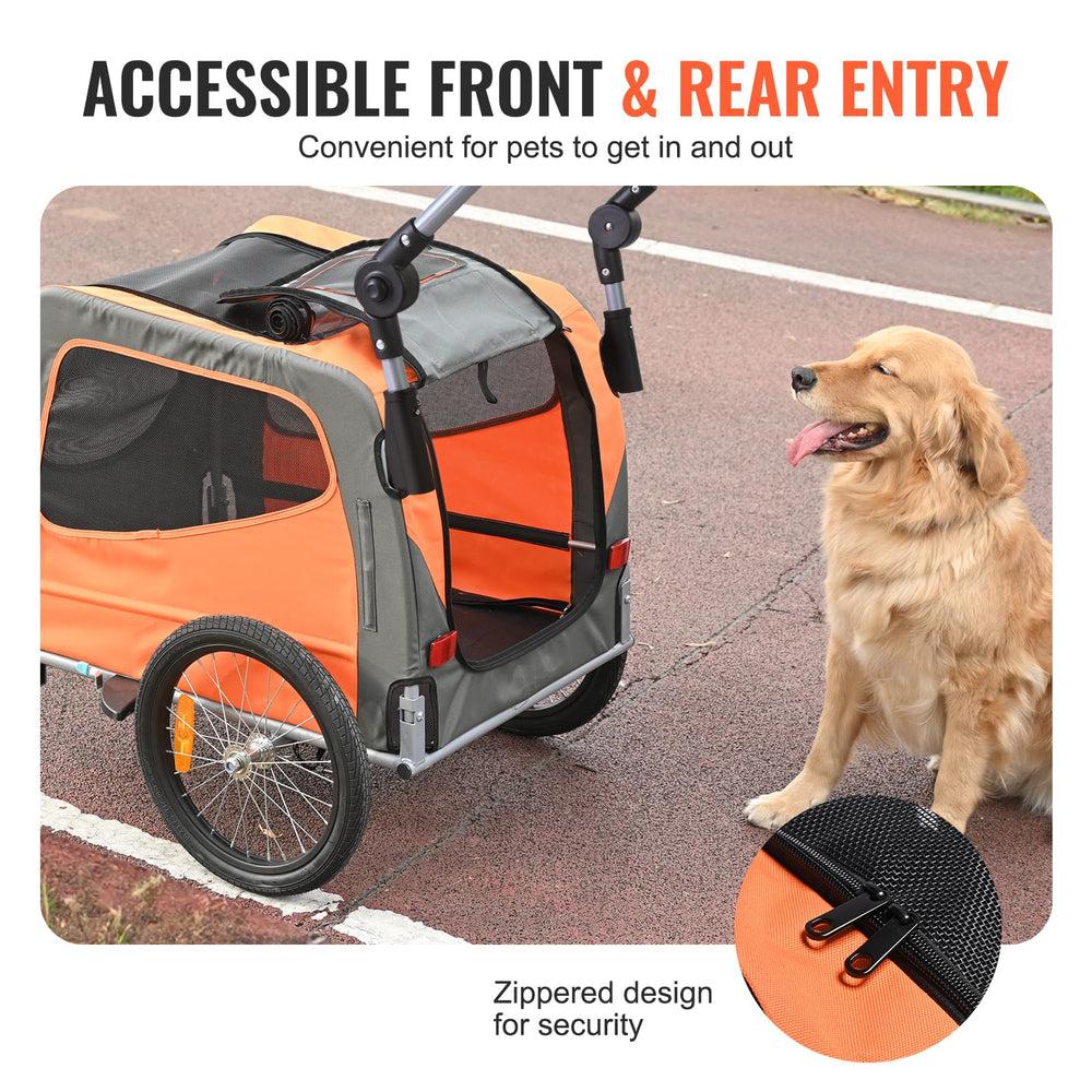 VEVOR dog bike trailer folded compact for easy storage