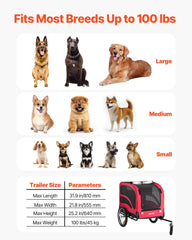 VEVOR dog trailer front PVC flap protects from wind and rain during rides