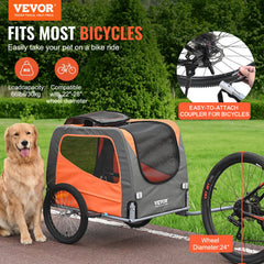 VEVOR Dog Bike Trailer rear doors enable easy pet entry during trips