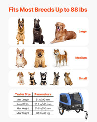 VEVOR Dog Bike Trailer rear entry door allows easy entry and exit