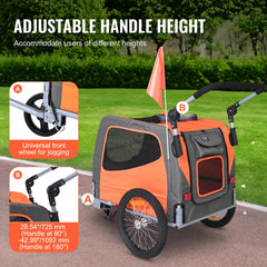 VEVOR dog bike trailer rear view highlights reflective safety features