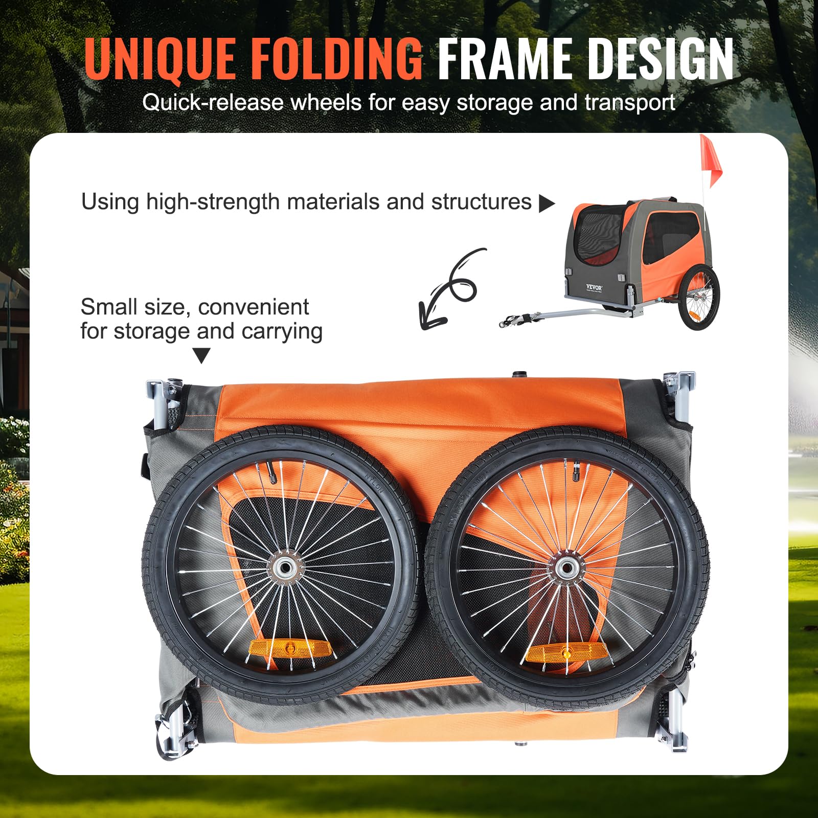 VEVOR Dog Bike Trailer waterproof canvas protects pets from rain