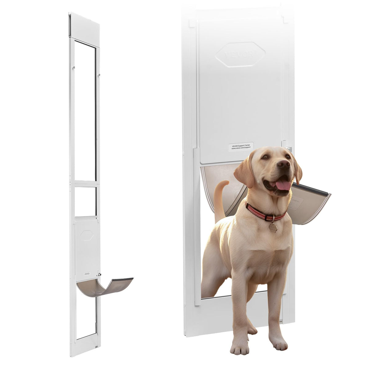 VEVOR dog door sliding glass frame offers easy pet access and modern style