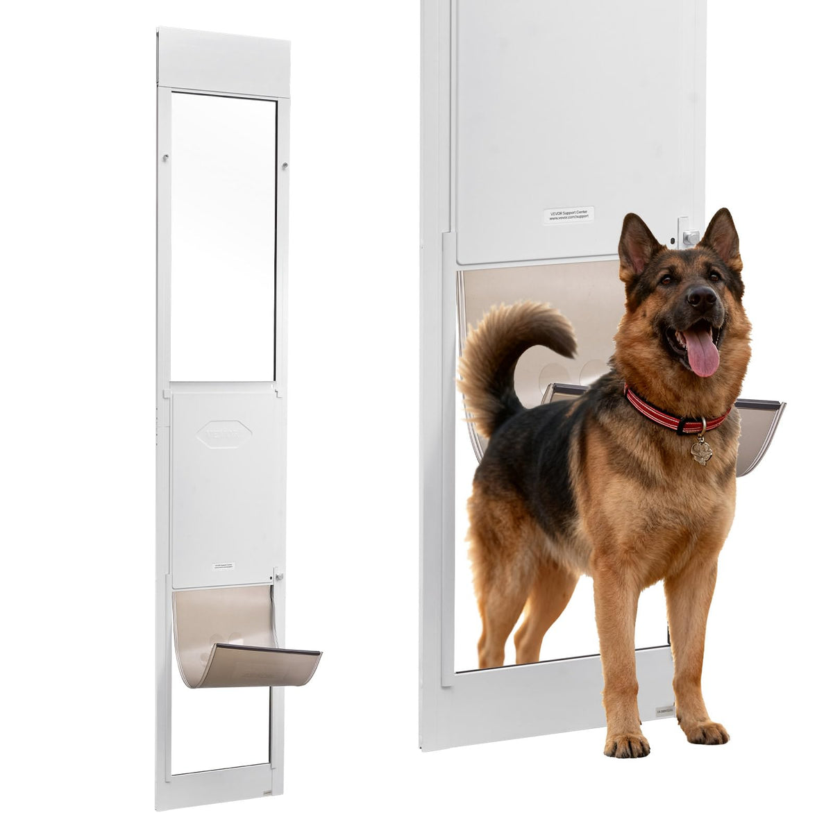VEVOR dog door sliding glass track enables quick, tool-free installation
