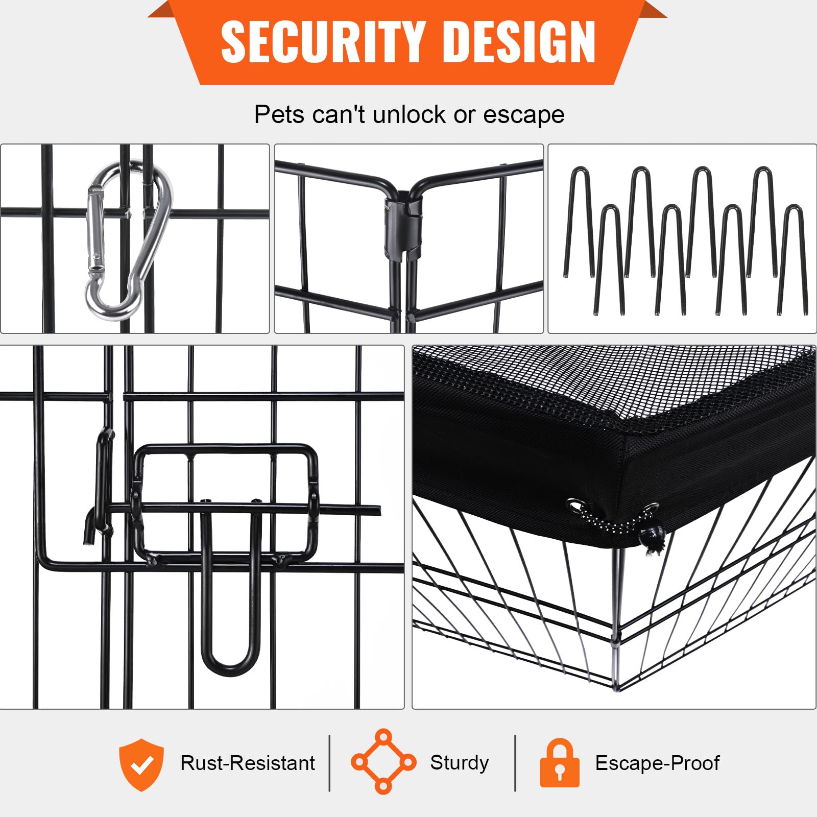VEVOR foldable dog pen top cover provides waterproof shade for outdoor use.