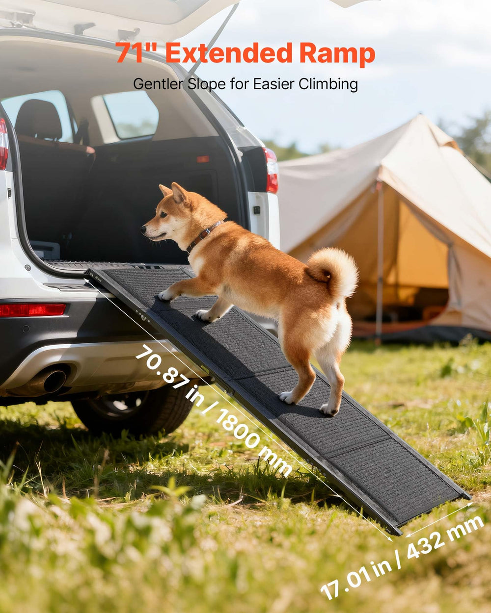 VEVOR Dog Ramp portable for SUVs, trucks, and stairs
