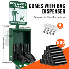 VEVOR dog waste station eleven-point-five-gallon trash can for outdoor use