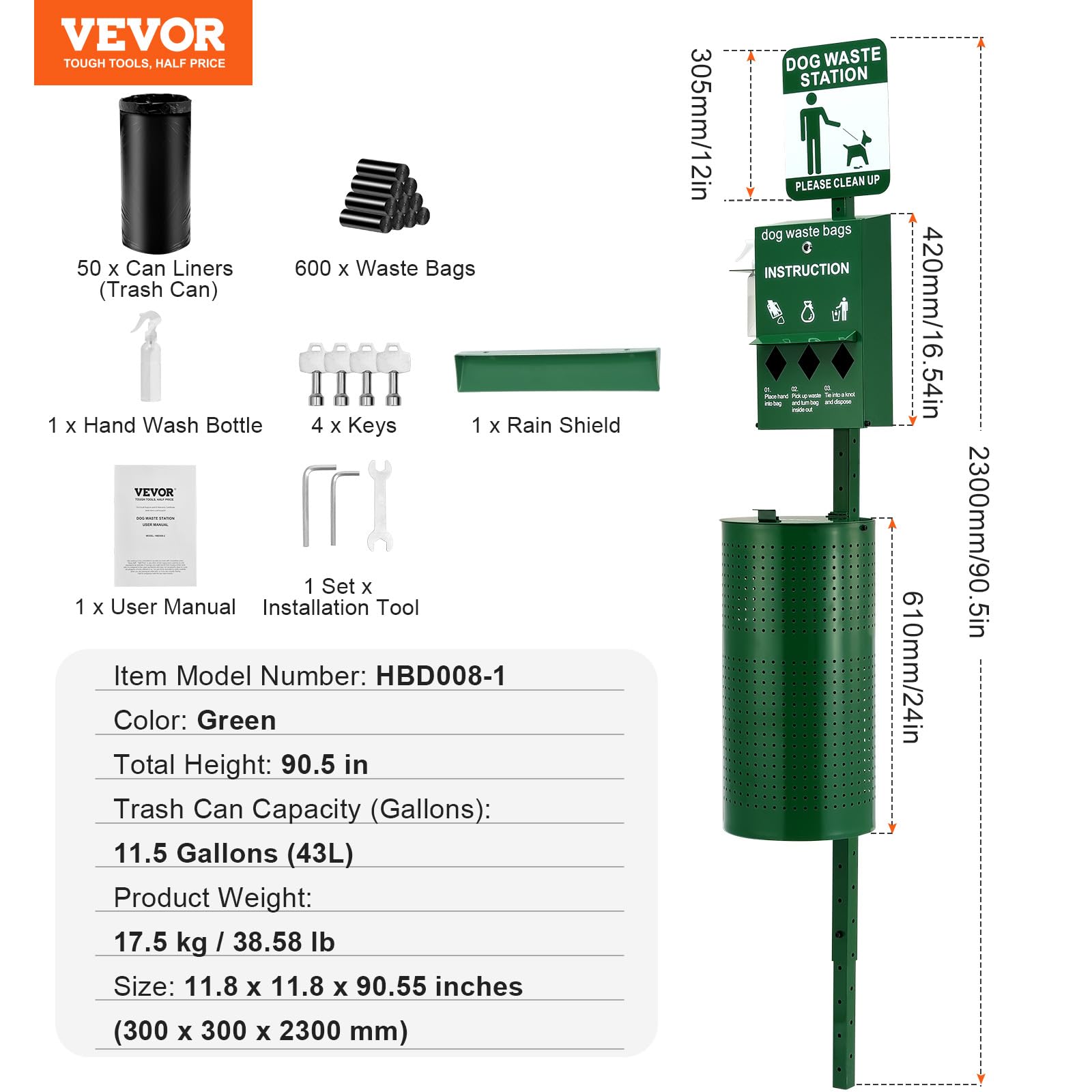 VEVOR dog waste station signage helps guide users to dispose properly