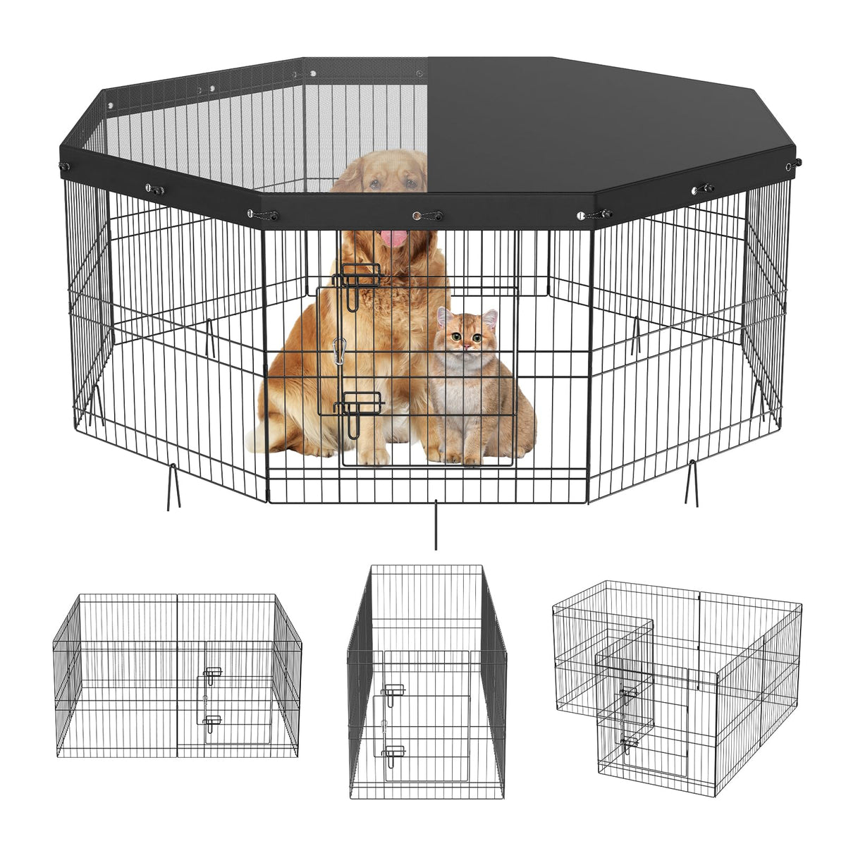 VEVOR foldable dog pen assembly enables quick, versatile layouts for indoors or outdoors.