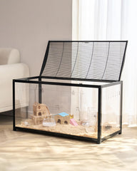 VEVOR hamster cage with 360 view enables easy observation of your pet's activities.