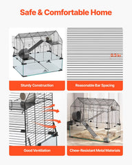 VEVOR hamster cage with acrylic panels provides clear, engaging play.