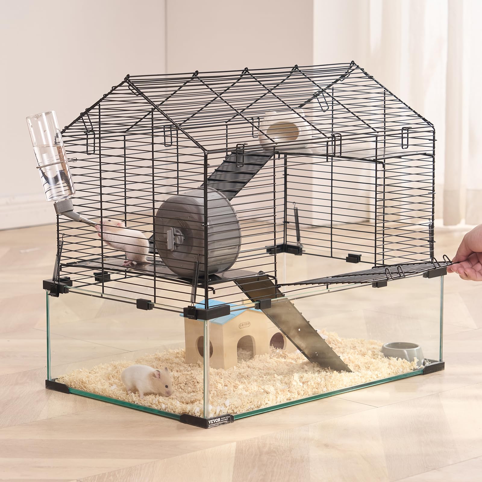 VEVOR hamster cage comes with assembly instructions for quick setup.