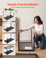 VEVOR hamster cage durable metal frame protects against chewing and wear.