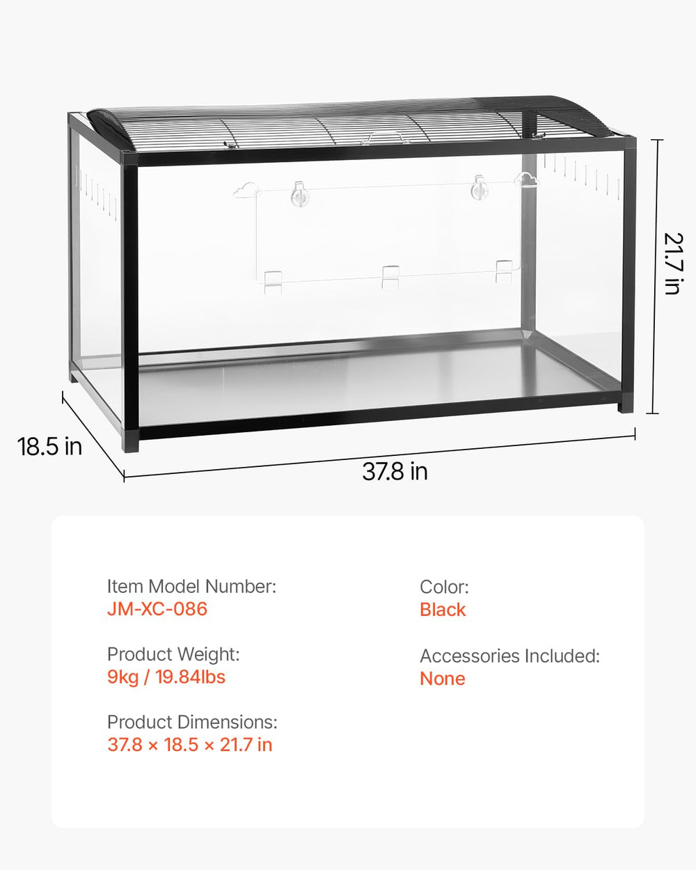 VEVOR hamster cage front removable panel simplifies routine cleaning.