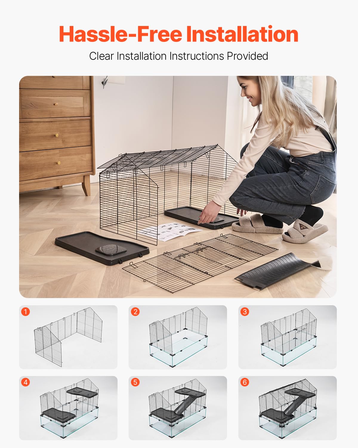 VEVOR hamster cage spacious interior for active pets