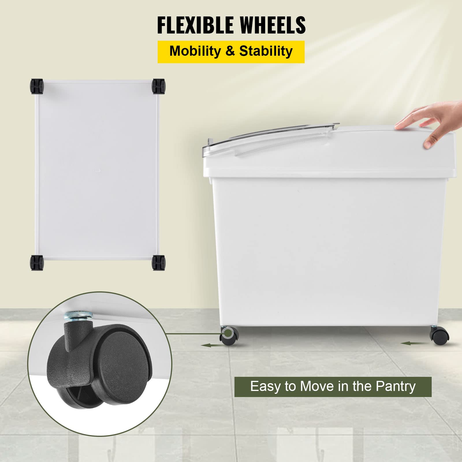 VEVOR ingredient bin white color to match modern kitchens