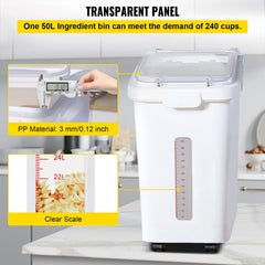 VEVOR bin triple-seal lid with magnet keeps contents secure and fresh