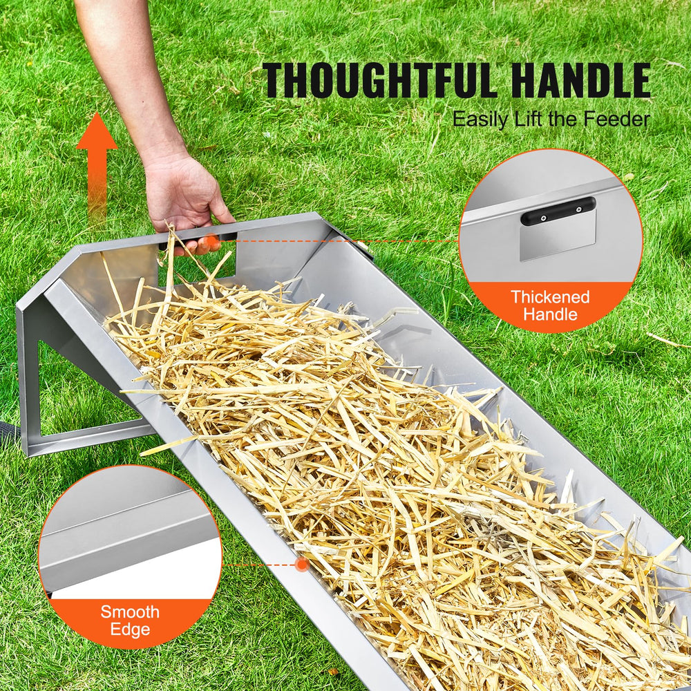 VEVOR 45-inch hay feeder long length provides ample feeding space
