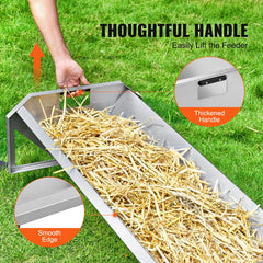VEVOR 45-inch hay feeder long length provides ample feeding space