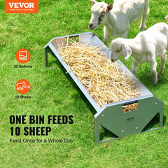 VEVOR trough side view reveals galvanized steel construction for durability