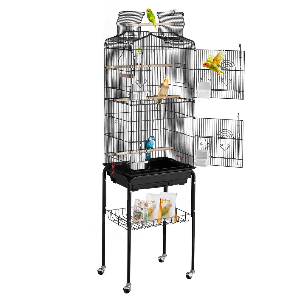 VEVOR multi-bird habitat cage suitable for parakeets and small parrots.