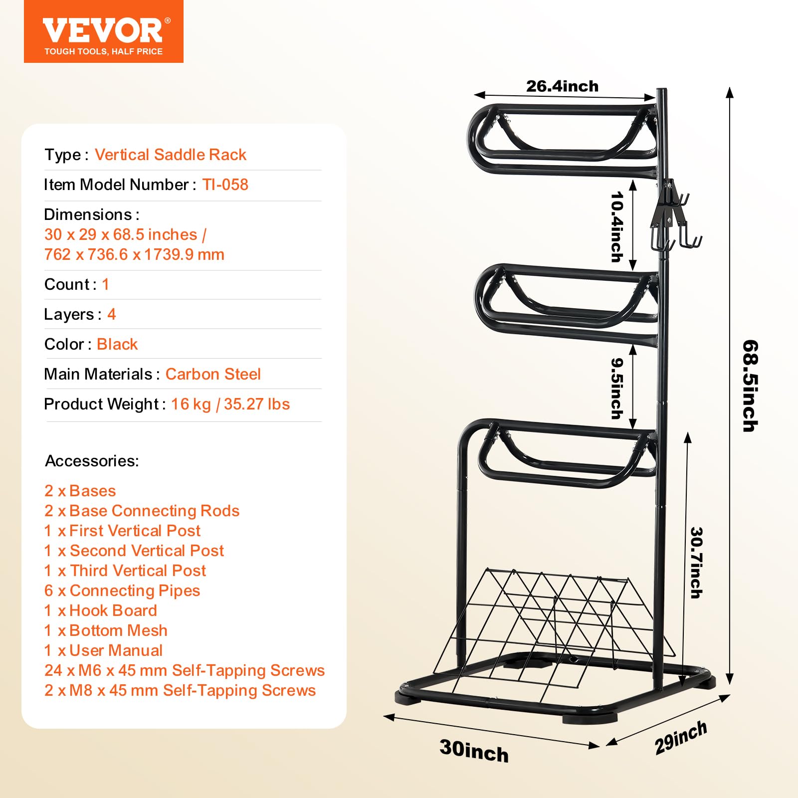 VEVOR multi-functional tack storage with clothing and gear