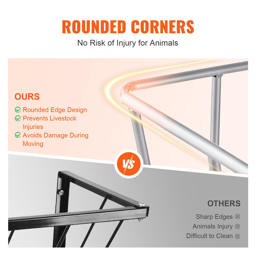 VEVOR multi-sided feeding rack accommodates several animals at once.