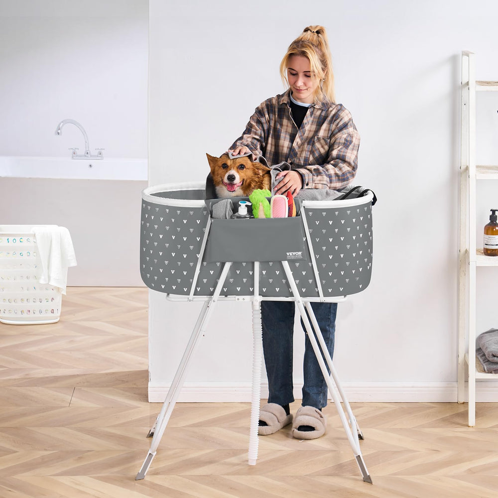 VEVOR tub used indoors or outdoors for flexible grooming