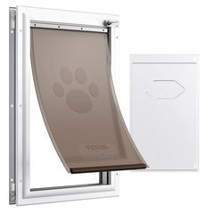 VEVOR pet door with aluminum frame, showing durable, weather-ready construction.