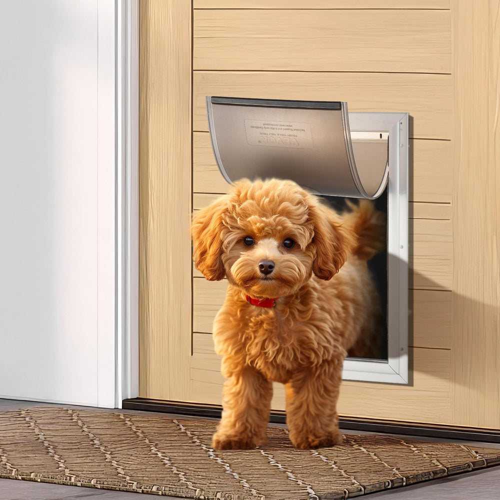 VEVOR pet door designed for medium dogs, offering comfortable access.