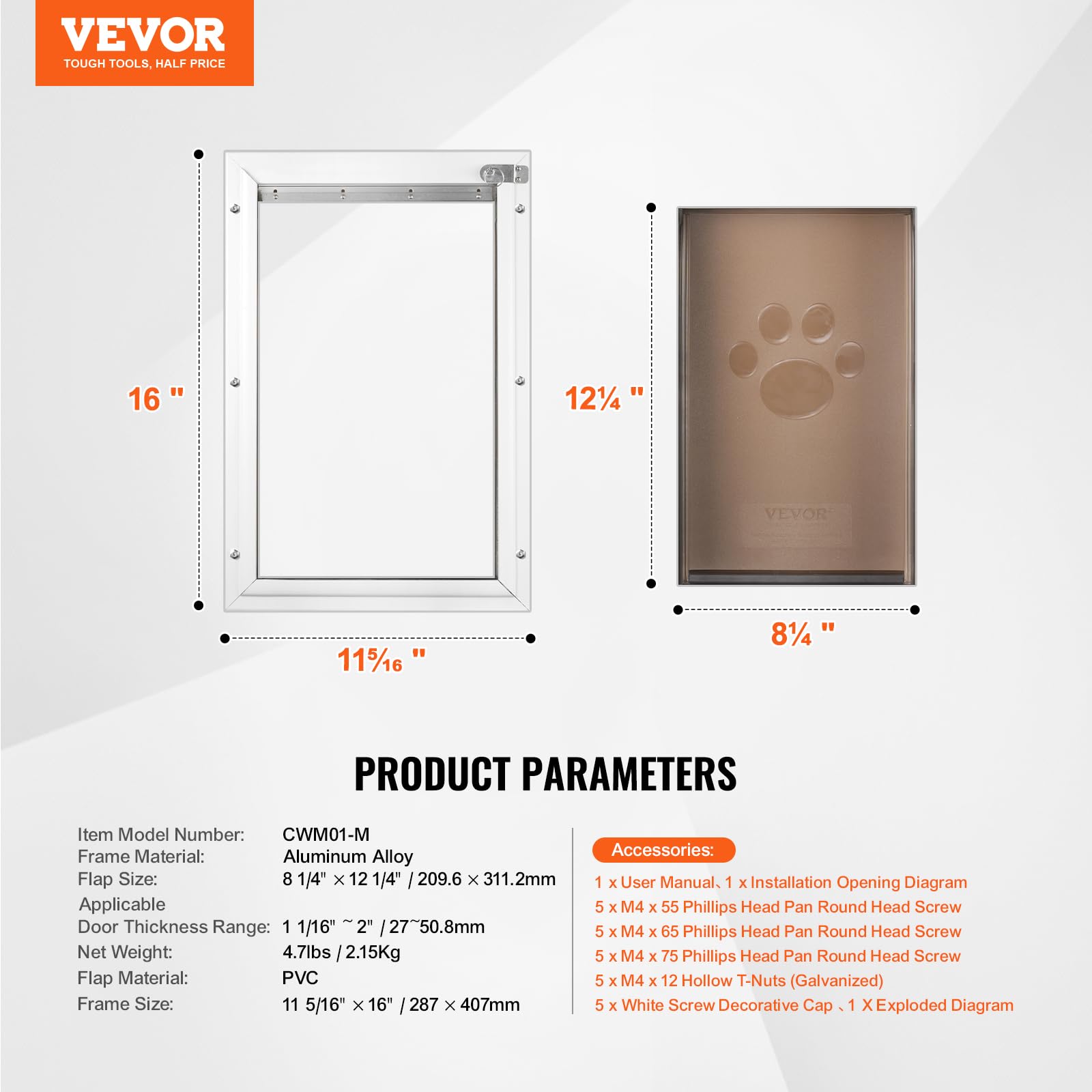 VEVOR modern white frame with tawny flap complements contemporary interiors.