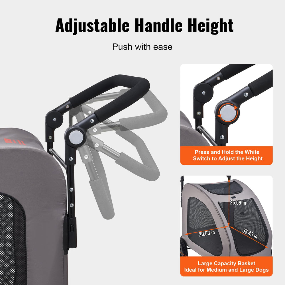 VEVOR Pet Stroller 360-degree swivel front for easy maneuverability