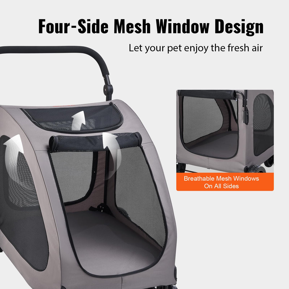 VEVOR Pet Stroller rear wheels 12inch for stable travel on uneven ground