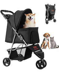 VEVOR Pet Stroller offers a spacious cabin for calm outdoor adventures.