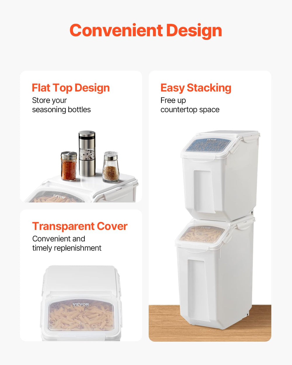 VEVOR top flat area suitable for storing spice bottles or small items.