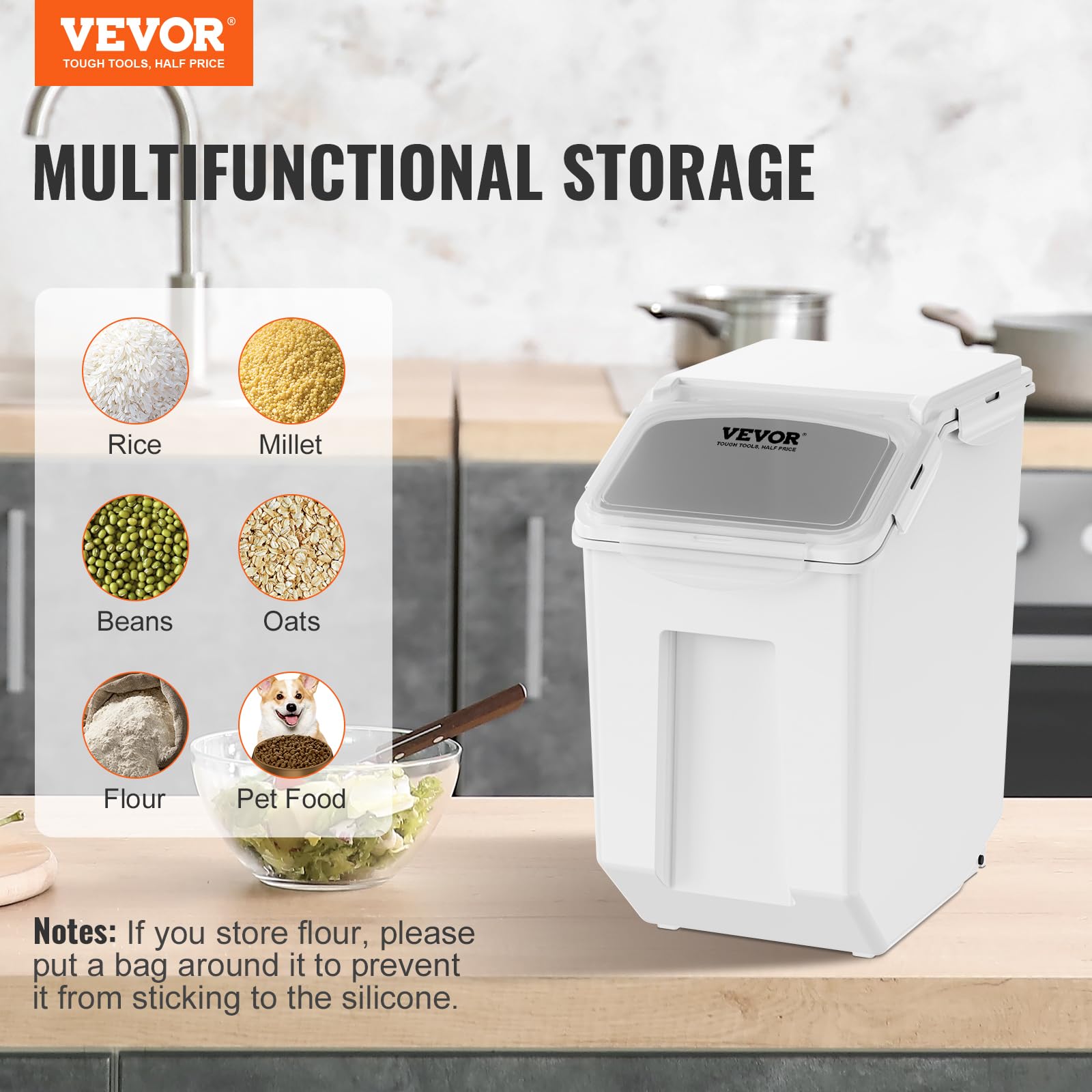 VEVOR rolling design enables easy movement around the kitchen