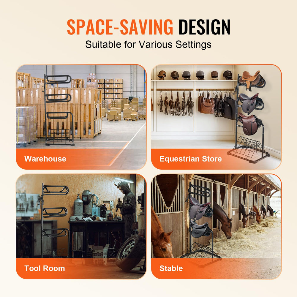 VEVOR rotating tiers in use for easy saddle access