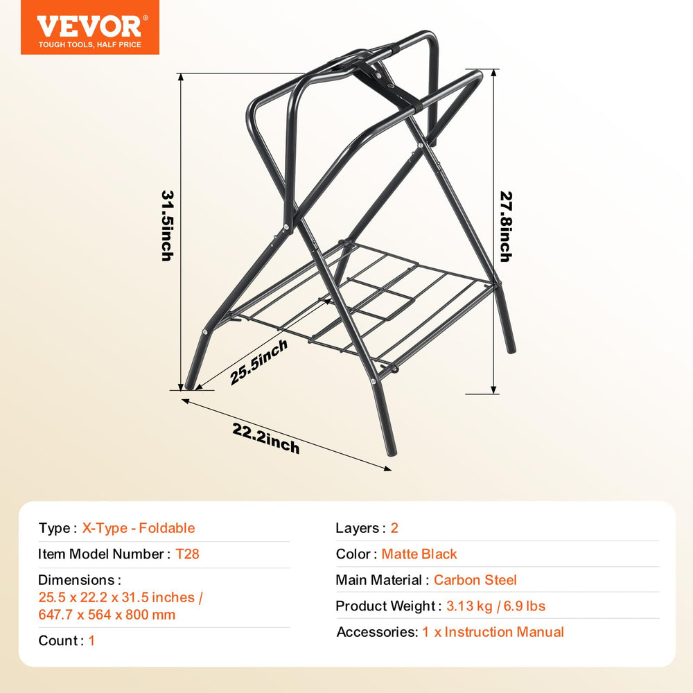 VEVOR folding saddle rack used for tack storage and organization
