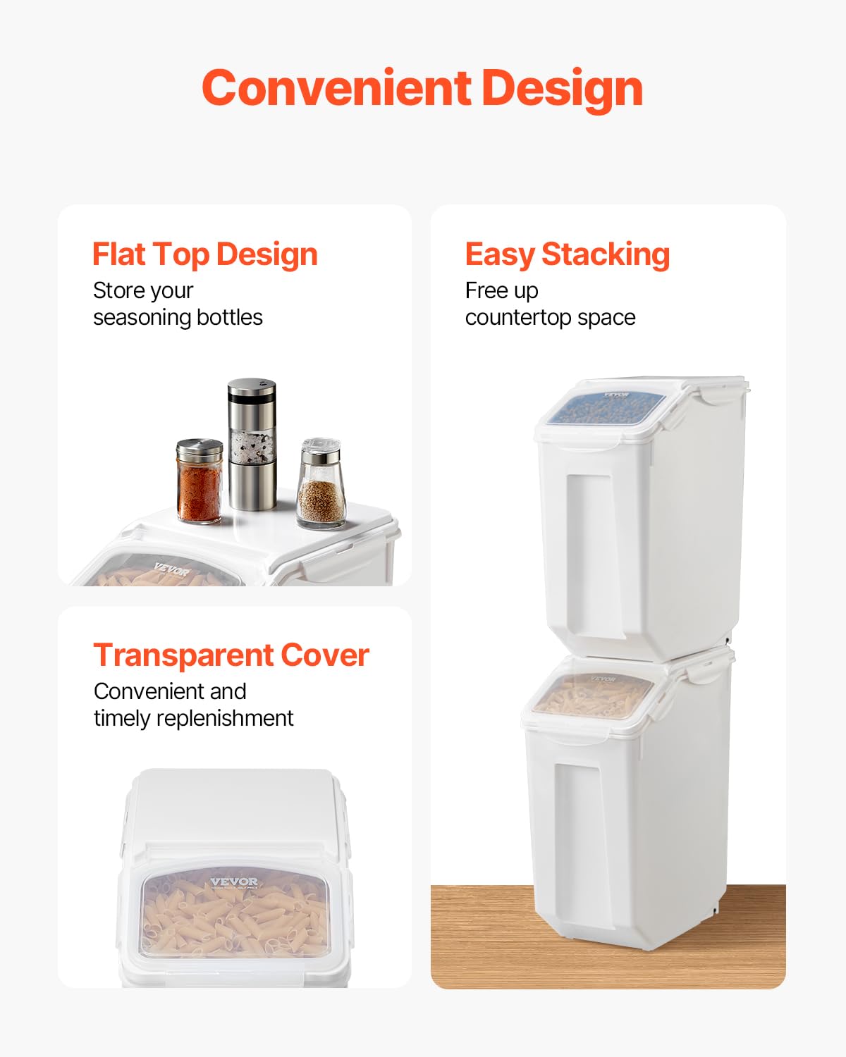 VEVOR stackable design saves space in compact kitchens