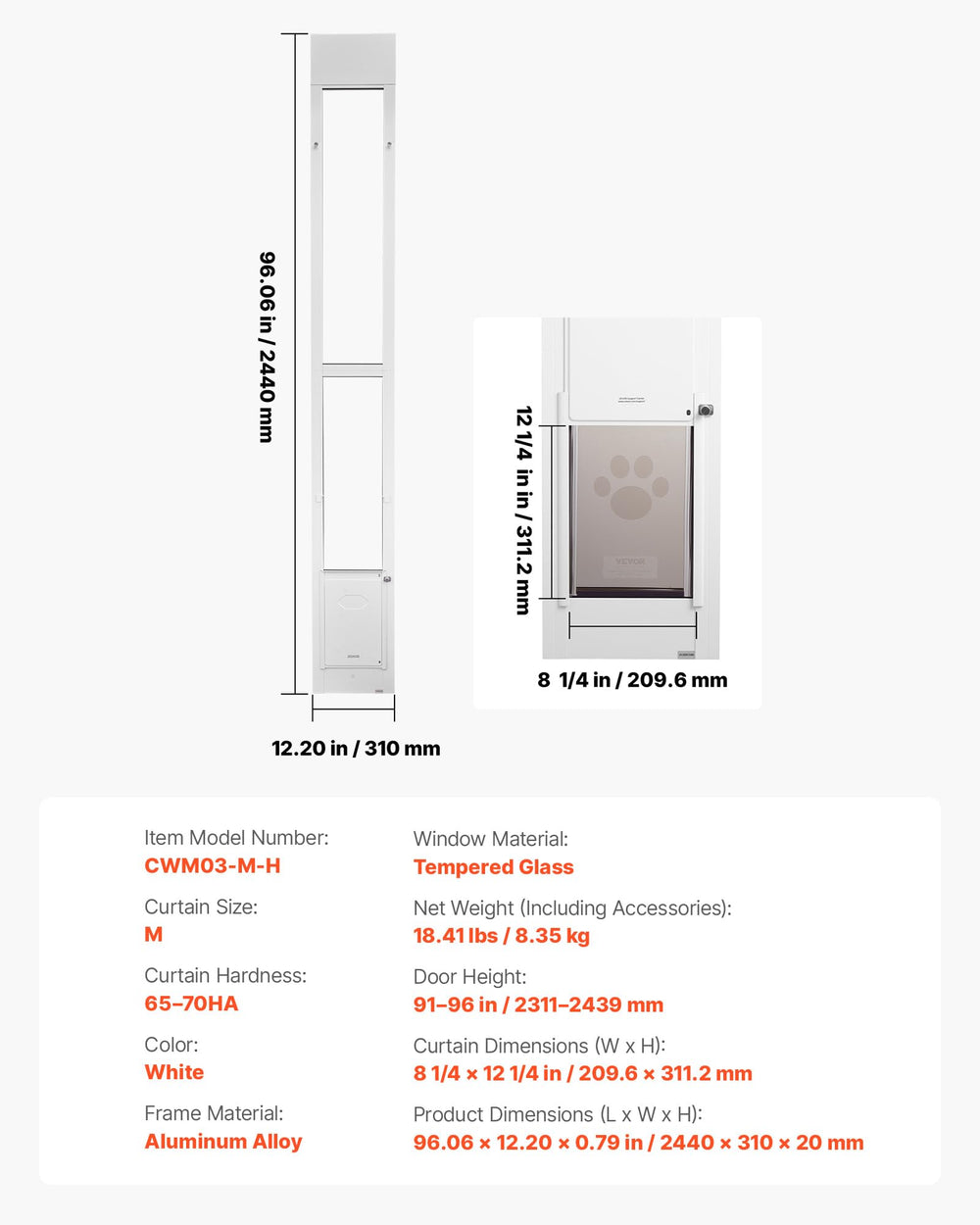 VEVOR tempered glass frame modern design complements home interior