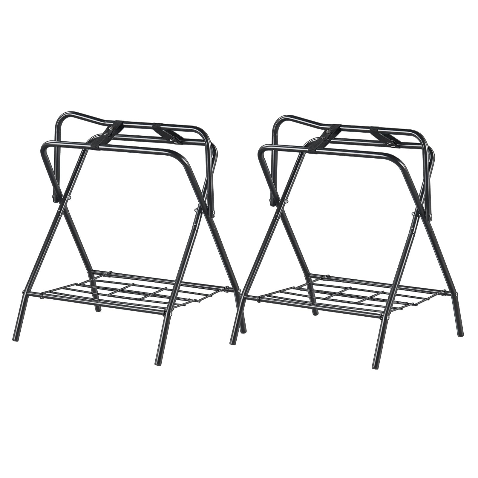 VEVOR two-pack saddle rack demonstrates flexible organization for two saddles.