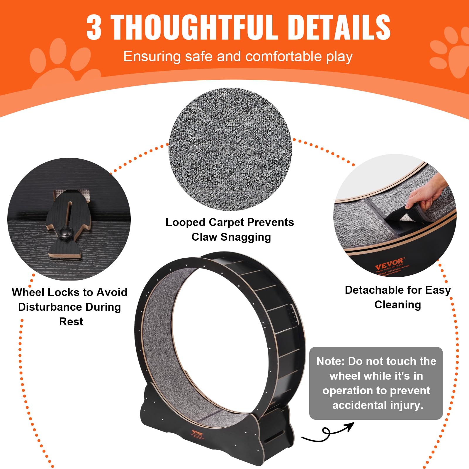 VEVOR wide running track supports cats of various sizes