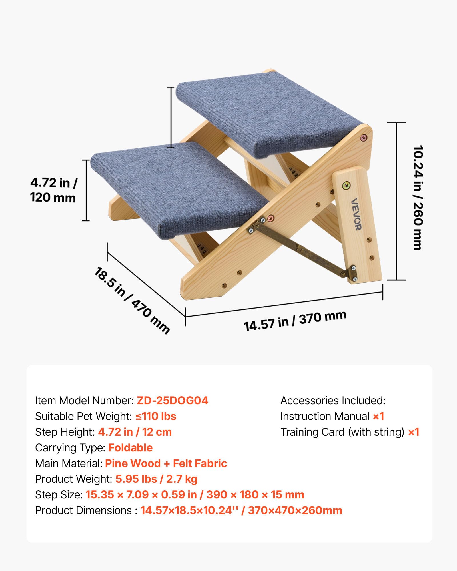 VEVOR stairs help access beds, sofas, and car seats.