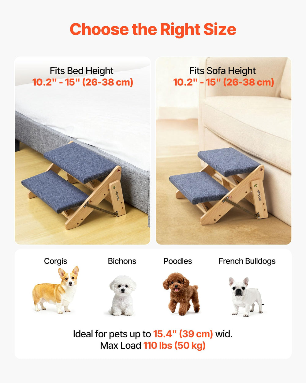 VEVOR stairs foldable for easy carrying and storage at home.
