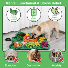 Vextronic dog sniffing mat interactive puzzle helps curiosity while encouraging gentle play during mealtime.