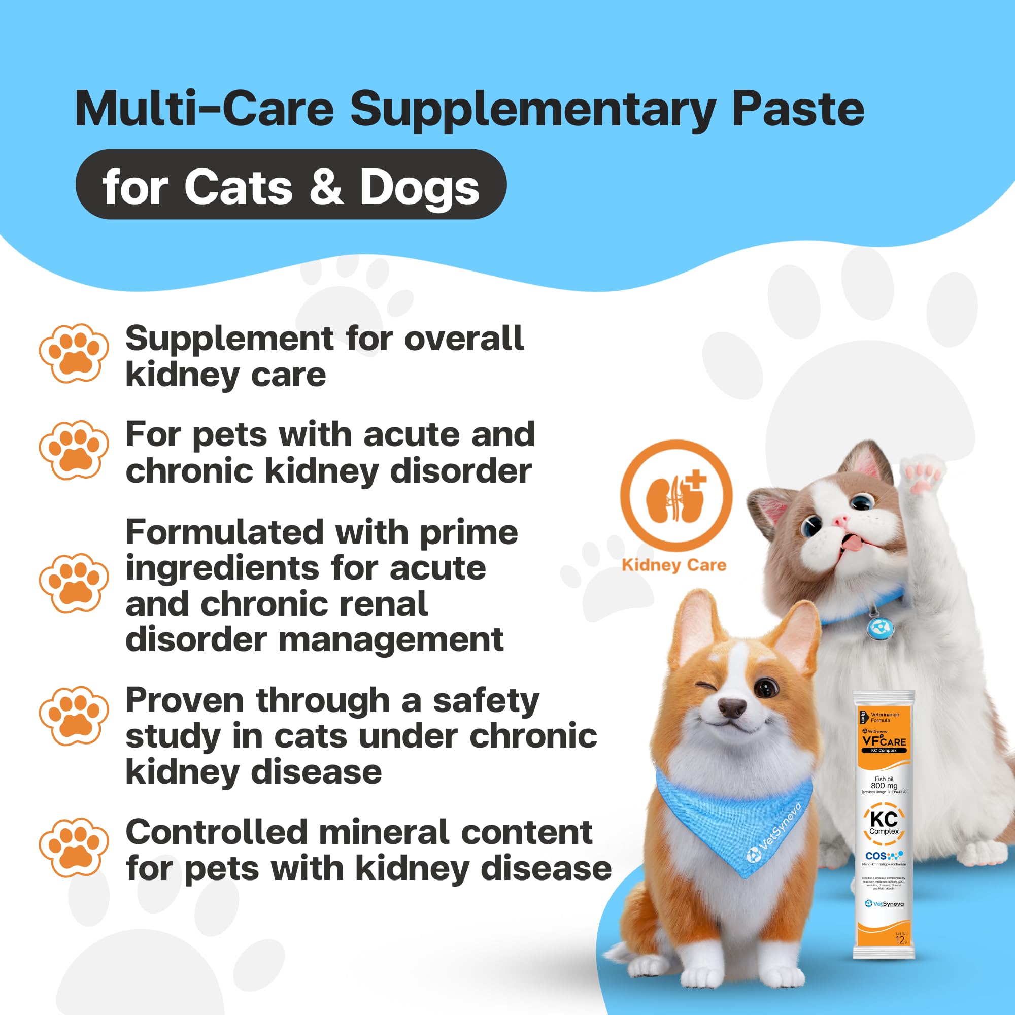 VFCARE KC Complex omega-3 for cats bottle boosts coat shine.