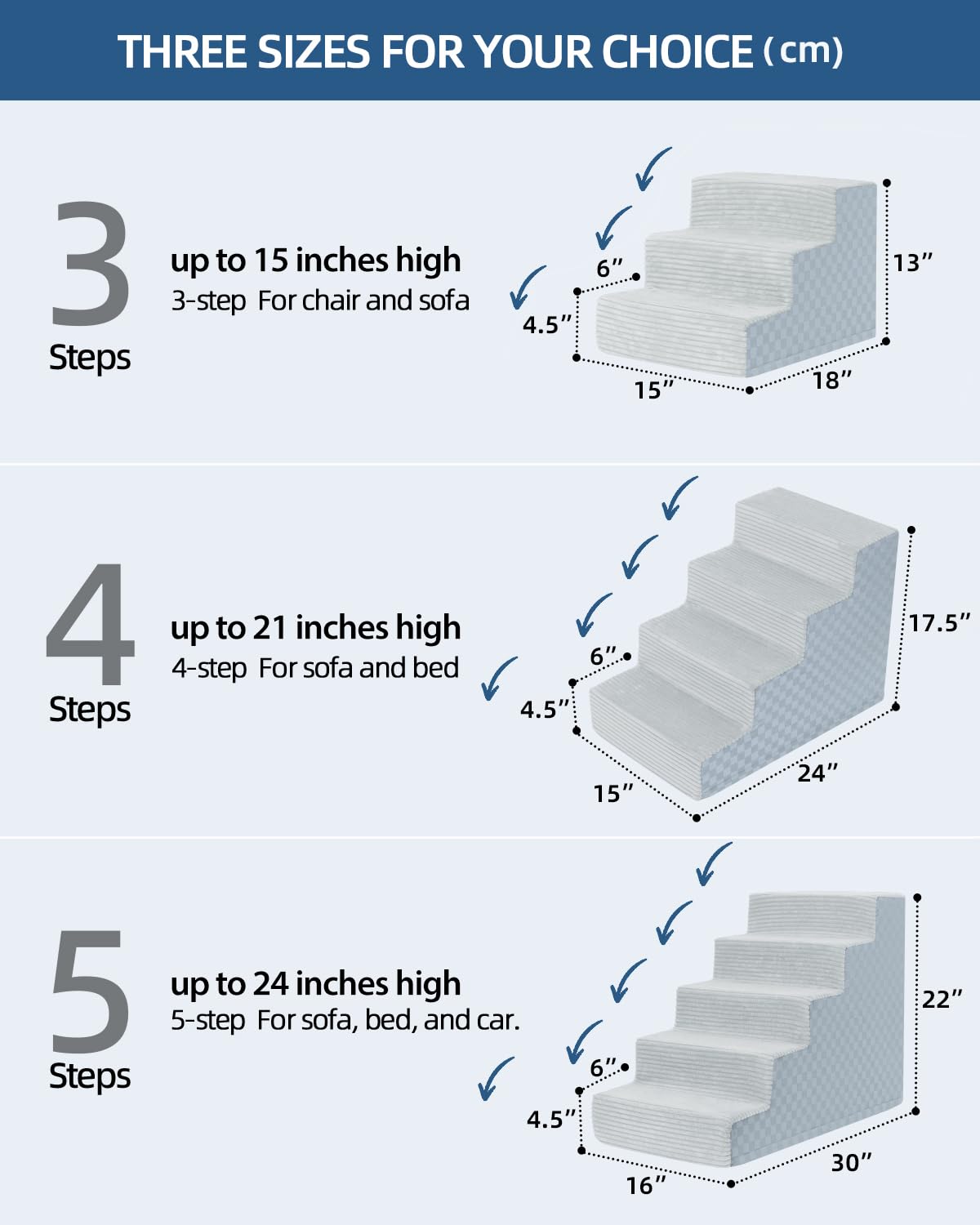 Vfrog dog stairs grey color fits home decor.